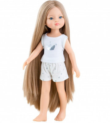 Кукла Маника в пижаме 32 см Paola Reina с ароматом ванили длинные светлые волосы